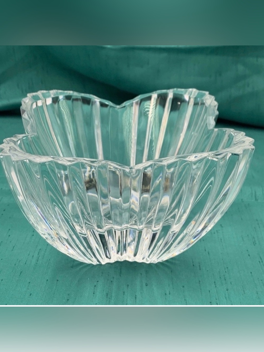 Mikasa Crystal Lydia Fluted Tulip Bowl Clear Glass Scalloped Candy Dish Japan - Picture 2 of 8